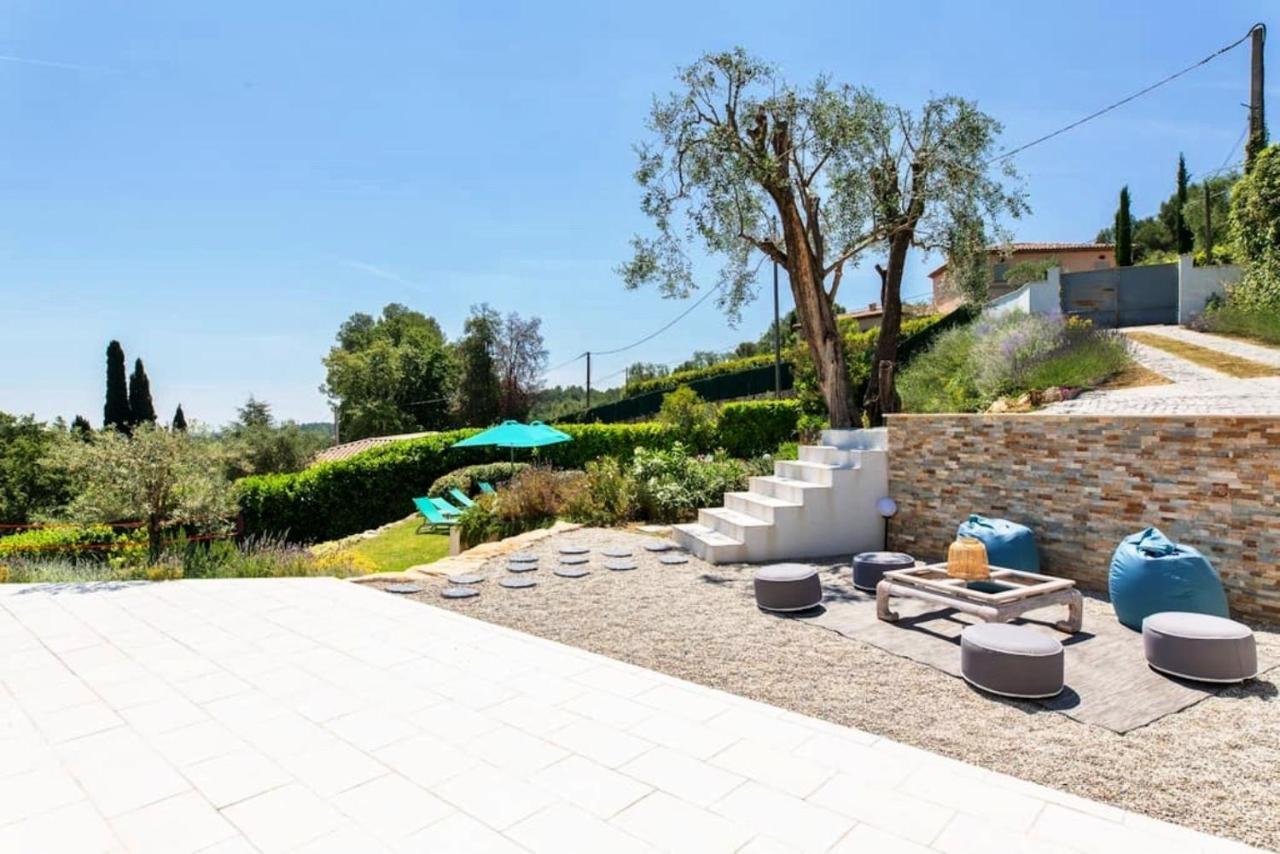 Cote D'Azur, Villa New Gold Dream With Heated And Privat Pool, Sea View Le Rouret Dış mekan fotoğraf
