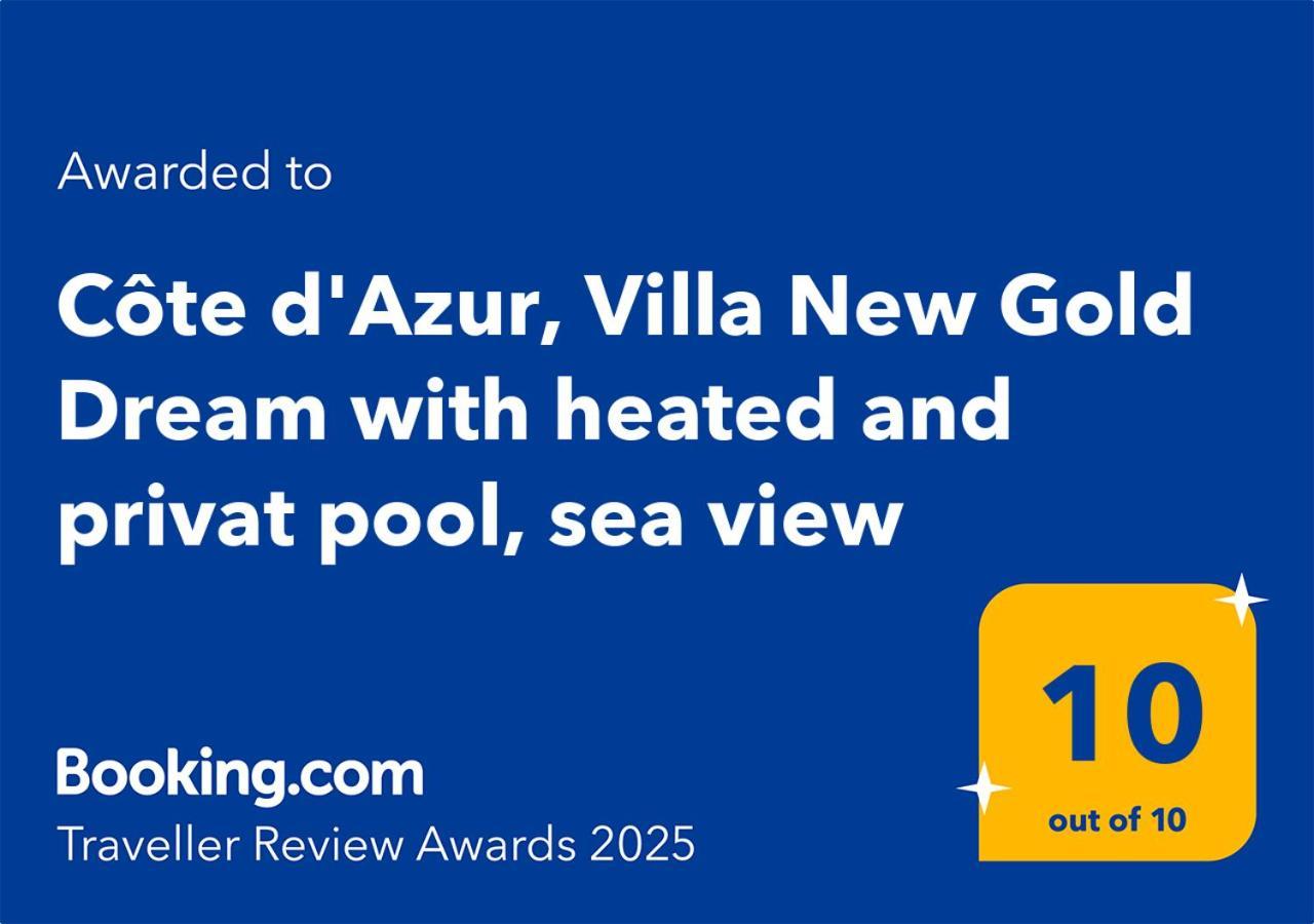 Cote D'Azur, Villa New Gold Dream With Heated And Privat Pool, Sea View Le Rouret Dış mekan fotoğraf